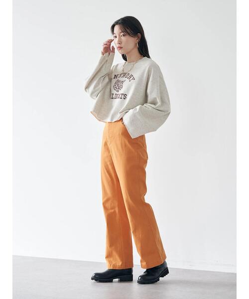 earth music&ecology(アースミュージックアンドエコロジー)の「ミニ裏毛フロッキーロゴプルオーバー(Tシャツ/カットソー・レディース・チャコールグレー/ブラウン/ホワイト系その他・FREE)」の13枚目の写真