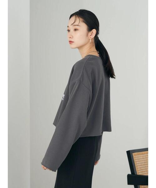 earth music&ecology(アースミュージックアンドエコロジー)の「ミニ裏毛フロッキーロゴプルオーバー(Tシャツ/カットソー・レディース・チャコールグレー/ブラウン/ホワイト系その他・FREE)」の17枚目の写真