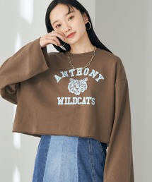 earth music&ecology | ミニ裏毛フロッキーロゴプルオーバー(Tシャツ/カットソー)
