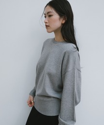 【新色追加】クルーネック無地ボーダー長袖ニットトップス