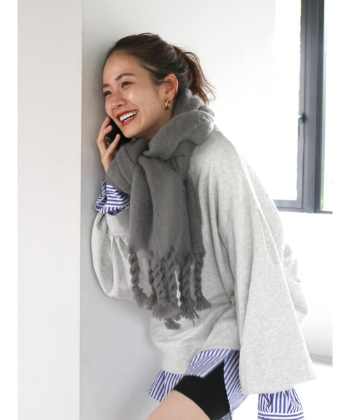 Ungrid（アングリッド）の「【WEB限定】スリーブボリュームスウェット（スウェット・レディース・ライトグレー/ブラウン/レッド/ピンク/オレンジ/ブルー/グリーン・FREE）」の2枚目の写真