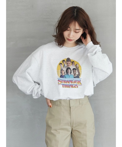 Green　Parks（グリーンパークス）の「【UNISEX】■STRANGER THINGS Upside Heroes（Tシャツ/カットソー・レディース・グレー・FREE）」の9枚目の写真