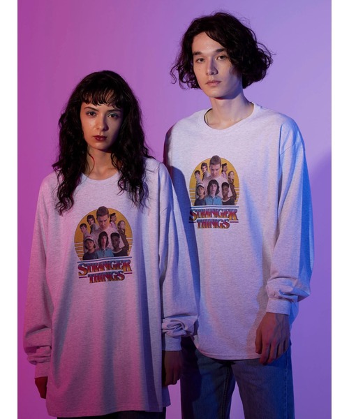 Green　Parks（グリーンパークス）の「【UNISEX】■STRANGER THINGS Upside Heroes（Tシャツ/カットソー・レディース・グレー・FREE）」の4枚目の写真