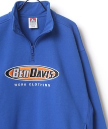 BEN DAVIS（ベンデイビス）の「BEN DAVIS/ベンデイビス ビッグシルエット ヘビーウェイト 裏起毛 オーバルロゴ 刺繍 ハーフジップ スウェット トレーナー プルオーバー（スウェット・メンズ）」