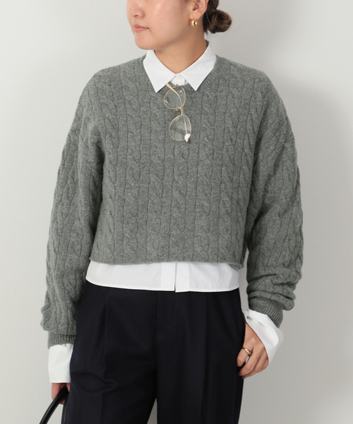 ドゥーズィエムクラス Design Sleeve Cropped プルオーバー ミルドスムース ワイドスリーブプルオーバー （カットソー（半袖