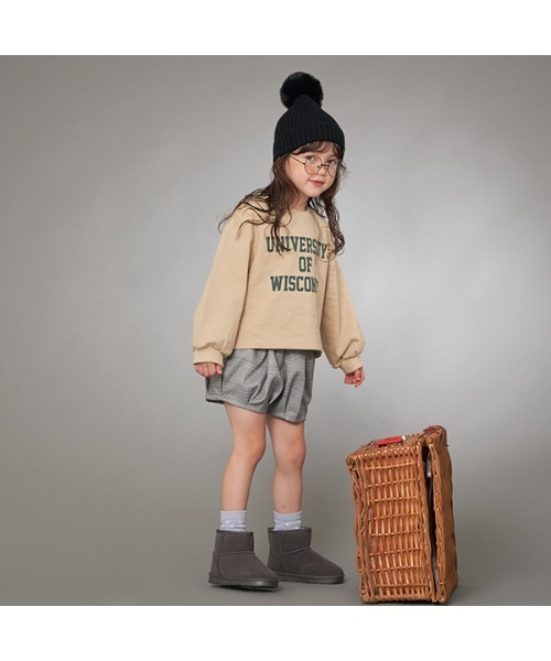 Lycee mine(リセマイン)の「【万能アイテム】アソートカレッジロゴプリントスエット(スウェット・キッズ・ミント/ベージュ系/ラベンダー/ダークブラウン/ベージュ/アイボリー/チャコール/ネイビー・100cm/130cm/150cm/110cm/120cm/140cm)」の19枚目の写真
