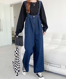 Grandeir | ゆるデニムワイドサロペット(サロペット/オーバーオール)