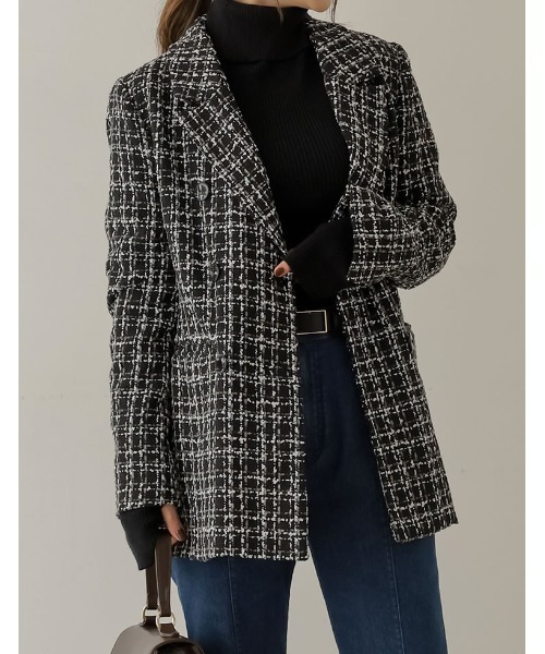 Re:EDIT（リエディ）の「MIXツイードダブルテーラードジャケット