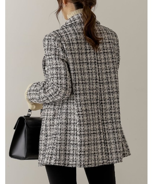 Re:EDIT（リエディ）の「MIXツイードダブルテーラードジャケット（テーラードジャケット・レディース・ブラック/ホワイト・MEDIUM/LARGE）」の11枚目の写真