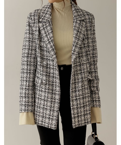 Re:EDIT（リエディ）の「MIXツイードダブルテーラードジャケット