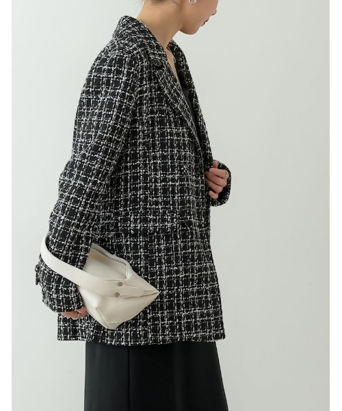 Re:EDIT（リエディ）の「MIXツイードダブルテーラードジャケット（テーラードジャケット・レディース・ブラック/ホワイト・MEDIUM/LARGE）」の21枚目の写真