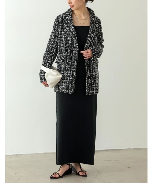 Re:EDIT（リエディ）の「MIXツイードダブルテーラードジャケット（テーラードジャケット・レディース・ブラック/ホワイト・MEDIUM/LARGE）」の22枚目の写真