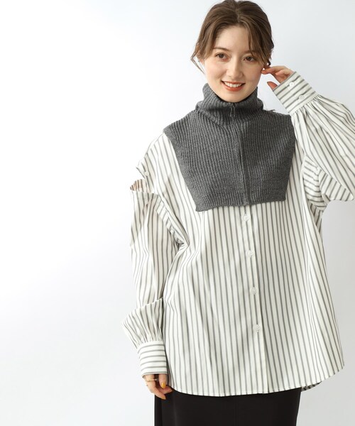 SHOO・LA・RUE（シューラルー）の「◆【いつものコーデにプラスして◎】ニットネックウォーマー（ネックウォーマー/スヌード・レディース・アイボリー/グリーン/グレー/ブラック・00）」の12枚目の写真