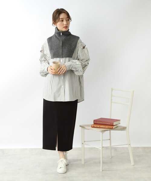 SHOO・LA・RUE（シューラルー）の「◆【いつものコーデにプラスして◎】ニットネックウォーマー（ネックウォーマー/スヌード・レディース・アイボリー/グリーン/グレー/ブラック・00）」の15枚目の写真