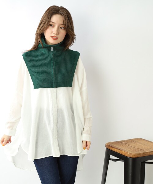 SHOO・LA・RUE（シューラルー）の「◆【いつものコーデにプラスして◎】ニットネックウォーマー（ネックウォーマー/スヌード・レディース・アイボリー/グリーン/グレー/ブラック・00）」の19枚目の写真