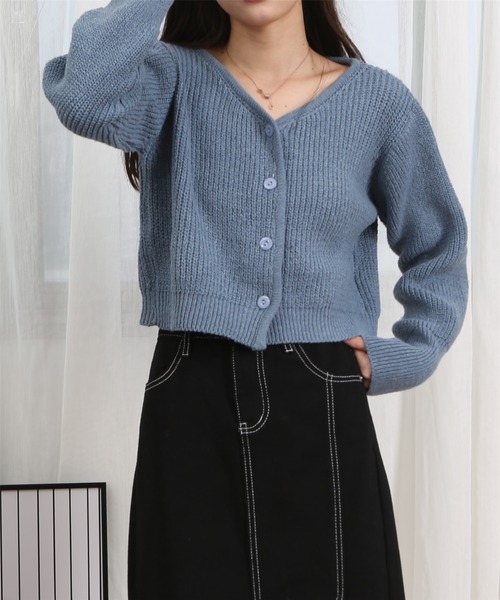 MAISON DE THERESE（メゾン ド テレーズ）の「ショートニットカーディガン（カーディガン/ボレロ・レディース・グレー/ブルー/ブラック・FREE）」の10枚目の写真
