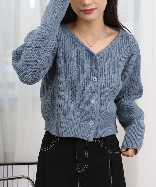 MAISON DE THERESE（メゾン ド テレーズ）の「ショートニットカーディガン（カーディガン/ボレロ・レディース・グレー/ブルー/ブラック・FREE）」の20枚目の写真