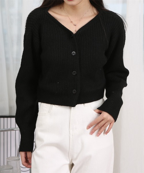 MAISON DE THERESE（メゾン ド テレーズ）の「ショートニットカーディガン（カーディガン/ボレロ・レディース・グレー/ブルー/ブラック・FREE）」の12枚目の写真