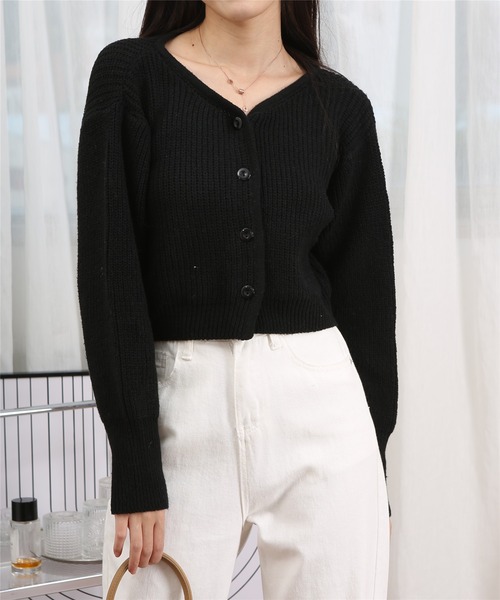 MAISON DE THERESE（メゾン ド テレーズ）の「ショートニットカーディガン（カーディガン/ボレロ・レディース・グレー/ブルー/ブラック・FREE）」の15枚目の写真