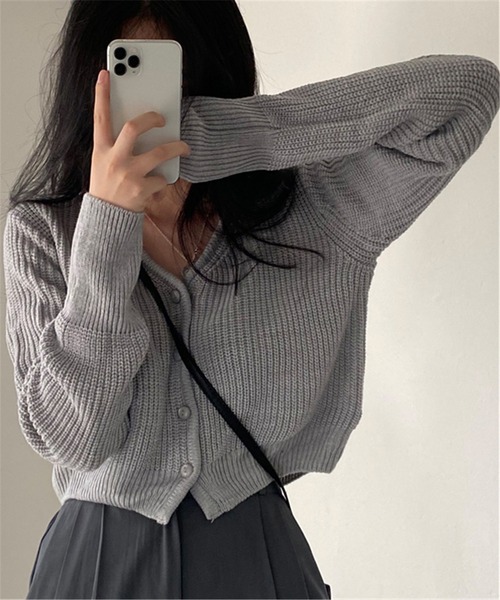 MAISON DE THERESE（メゾン ド テレーズ）の「ショートニットカーディガン（カーディガン/ボレロ・レディース・グレー/ブルー/ブラック・FREE）」の18枚目の写真