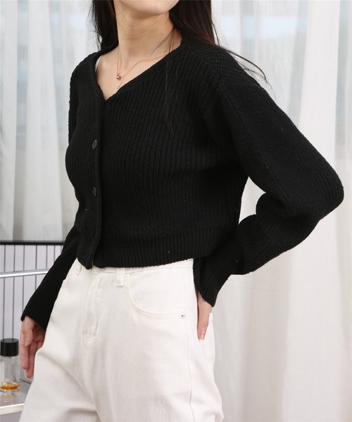 MAISON DE THERESE（メゾン ド テレーズ）の「ショートニットカーディガン（カーディガン/ボレロ・レディース・グレー/ブルー/ブラック・FREE）」の21枚目の写真