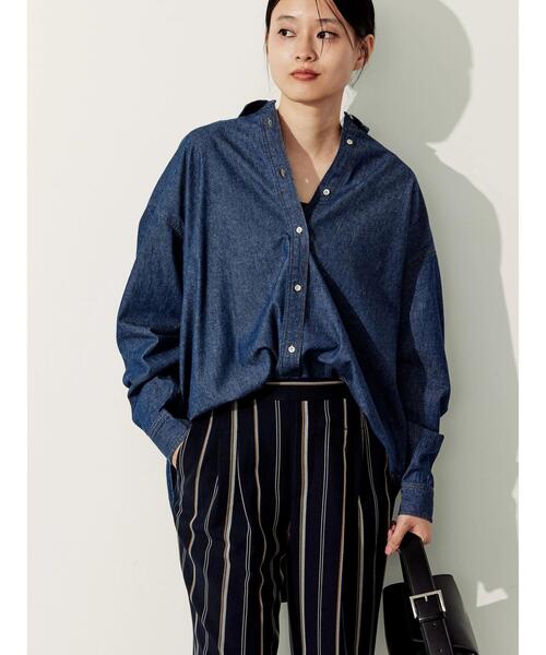 AMERICAN HOLIC(アメリカンホリック)の「ドロップショルダーデニムシャツ(シャツ/ブラウス・レディース・インディゴブルー・M/L)」の3枚目の写真