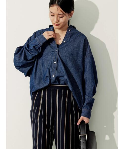 AMERICAN HOLIC(アメリカンホリック)の「ドロップショルダーデニムシャツ(シャツ/ブラウス・レディース・インディゴブルー・M/L)」の4枚目の写真