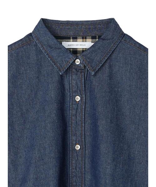 AMERICAN HOLIC(アメリカンホリック)の「ドロップショルダーデニムシャツ(シャツ/ブラウス・レディース・インディゴブルー・M/L)」の17枚目の写真