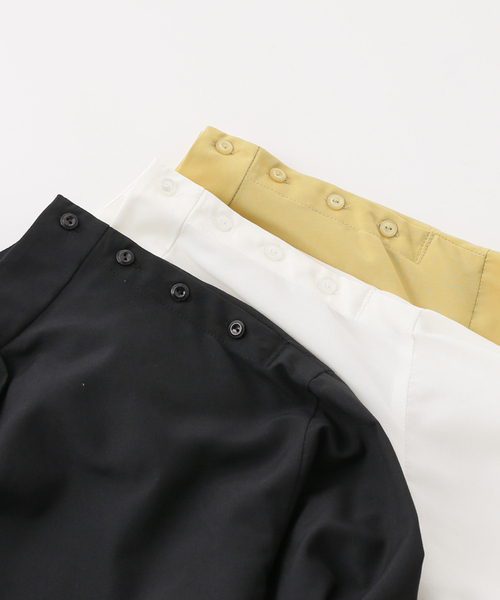 Spick and Span スタンドカラーショルダーボタンブラウス　ブラック Spick & Span（スピックアンドスパン）の「スタンドカラーショルダー