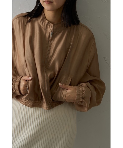 each（イーチ）の「テンセルシアージップブルゾン（ブルゾン・レディース・ホワイト/ベージュ/ブラック・FREE）」の7枚目の写真