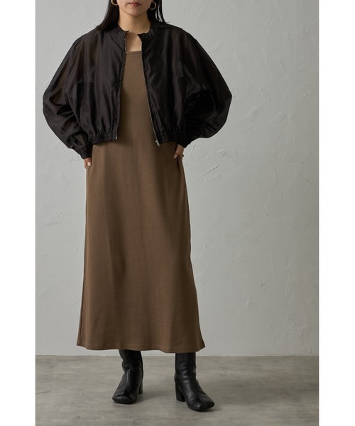 each（イーチ）の「テンセルシアージップブルゾン（ブルゾン・レディース・ホワイト/ベージュ/ブラック・FREE）」の8枚目の写真