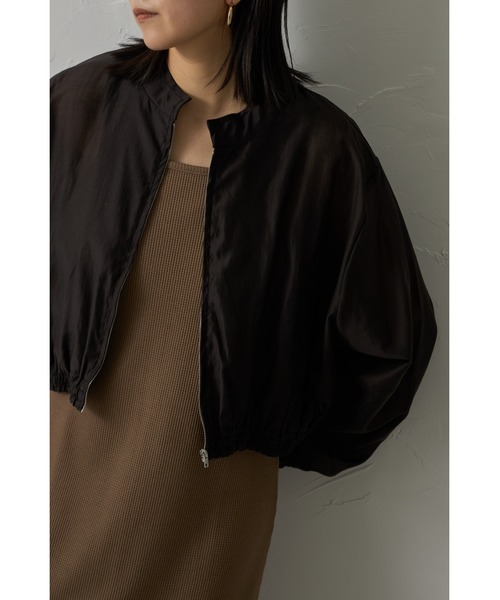 each（イーチ）の「テンセルシアージップブルゾン（ブルゾン・レディース・ホワイト/ベージュ/ブラック・FREE）」の14枚目の写真