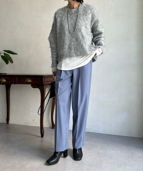 DOUDOU タックストレートパンツ セール】タックストレートパンツ（その他パンツ）｜DouDou