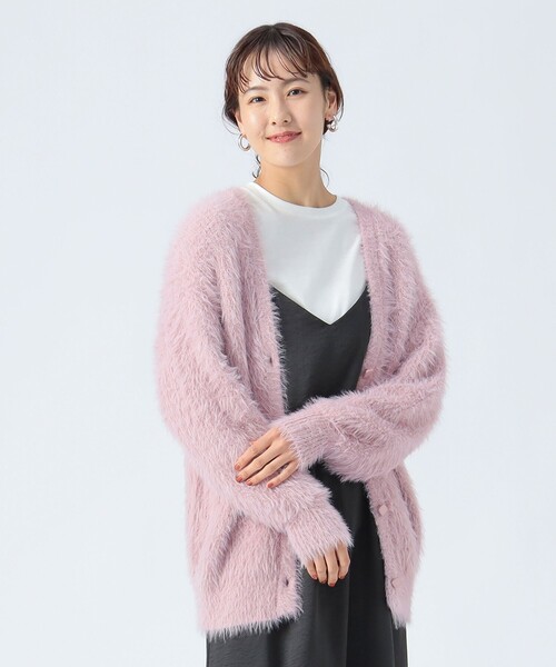 WEB限定カラー】フェザーヤーン カーディガン（ウォッシャブル