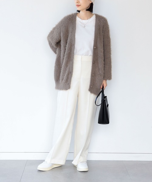 BEAMS HEART（ビームスハート）の「フェザーヤーン カーディガン（ウォッシャブル）（カーディガン/ボレロ・レディース・ホワイト系その他5/ブラウン系その他4/グリーン/ブルー系その他/グレー/ピンク/チャコールグレー・FREE）」の14枚目の写真