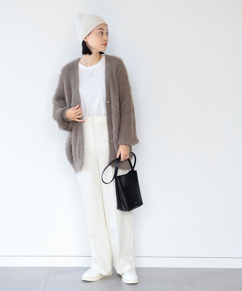 BEAMS HEART（ビームスハート）の「フェザーヤーン カーディガン（ウォッシャブル）（カーディガン/ボレロ・レディース・ホワイト系その他5/ブラウン系その他4/グリーン/ブルー系その他/グレー/ピンク/チャコールグレー・FREE）」の13枚目の写真