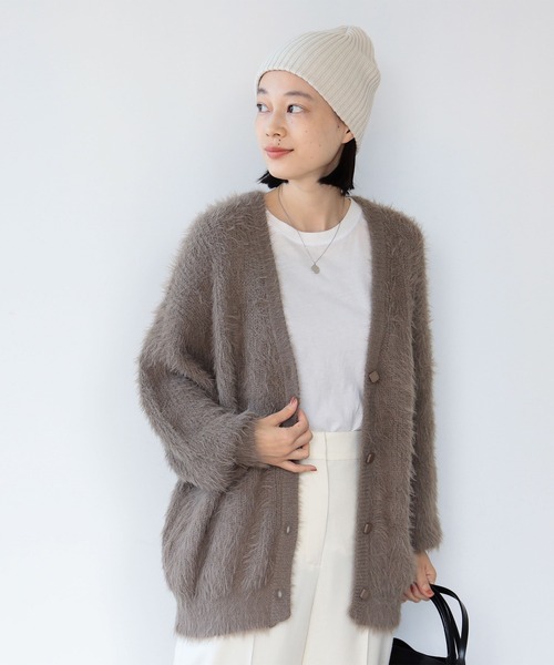 WEB限定カラー】フェザーヤーン カーディガン（ウォッシャブル