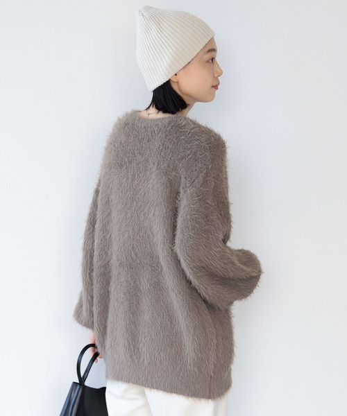 BEAMS HEART（ビームスハート）の「フェザーヤーン カーディガン（ウォッシャブル）（カーディガン/ボレロ・レディース・ホワイト系その他5/ブラウン系その他4/グリーン/ブルー系その他/グレー/ピンク/チャコールグレー・FREE）」の10枚目の写真