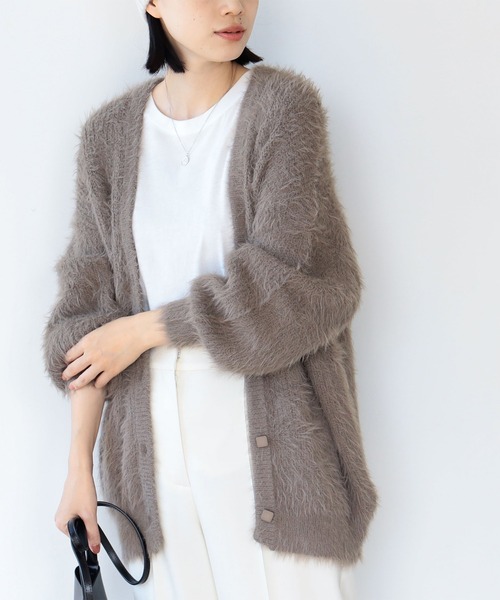 BEAMS HEART（ビームスハート）の「フェザーヤーン カーディガン（ウォッシャブル）（カーディガン/ボレロ・レディース・ホワイト系その他5/ブラウン系その他4/グリーン/ブルー系その他/グレー/ピンク/チャコールグレー・FREE）」の9枚目の写真