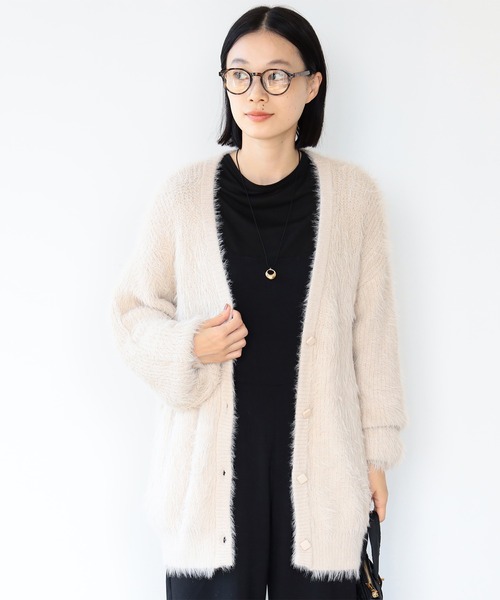 BEAMS HEART（ビームスハート）の「フェザーヤーン カーディガン（ウォッシャブル）（カーディガン/ボレロ・レディース・ホワイト系その他5/ブラウン系その他4/グリーン/ブルー系その他/グレー/ピンク/チャコールグレー・FREE）」の16枚目の写真