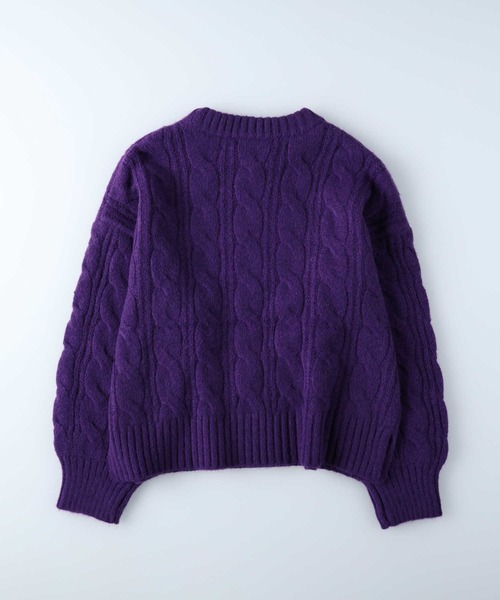 セール】【HONEYSUCKLE ROSE】ケーブルクルーネックニット