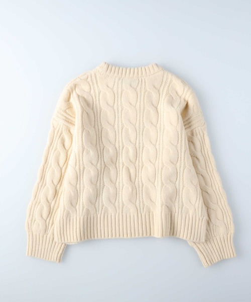 セール】【HONEYSUCKLE ROSE】ケーブルクルーネックニット
