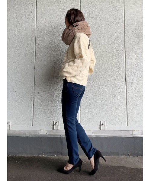 HONEYSUCKLE ROSE（ハニーサックルローズ）の「【HONEYSUCKLE ROSE】ケーブルクルーネックニット（ニット/セーター・レディース・オフホワイト/パープル/キャメル・L/M）」の10枚目の写真