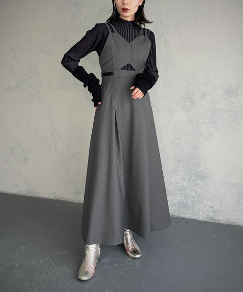 &g'aime（アンジェム）の「【&g’aime】フレアキャミワンピース（ワンピース・レディース・ブラック/カーキ/チャコール・FREE）」の17枚目の写真