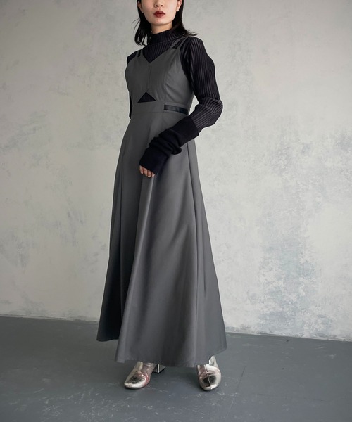 &g'aime（アンジェム）の「【&g’aime】フレアキャミワンピース（ワンピース・レディース・ブラック/カーキ/チャコール・FREE）」の20枚目の写真