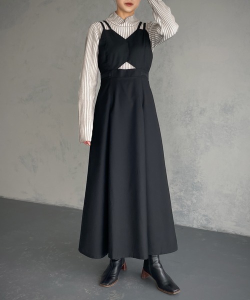 &g'aime（アンジェム）の「【&g’aime】フレアキャミワンピース（ワンピース・レディース・ブラック/カーキ/チャコール・FREE）」の6枚目の写真