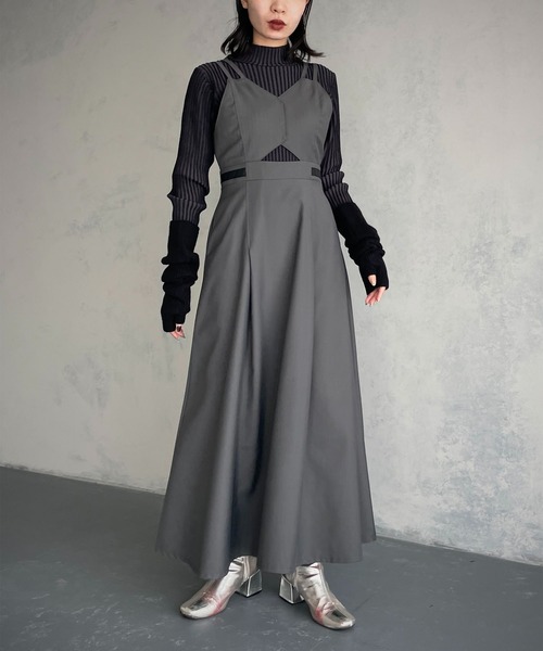 &g'aime（アンジェム）の「【&g’aime】フレアキャミワンピース（ワンピース・レディース・ブラック/カーキ/チャコール・FREE）」の16枚目の写真