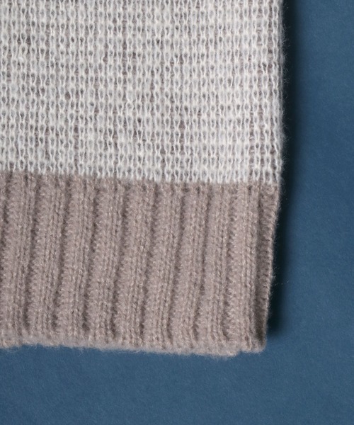 ANPAS（アンパス）の「Color Switching Design Knit Pullover/切り替え オーバーサイズ ニット プルオーバー（ニット/セーター・メンズ・ブラック系その他2/ブラック系その他3/ベージュ系その他2/ブルー系その他2/ブラック系その他/グレー系その他/ベージュ系その他/グリーン系その他/ブルー系その他/レッド系その他・M/L）」の12枚目の写真