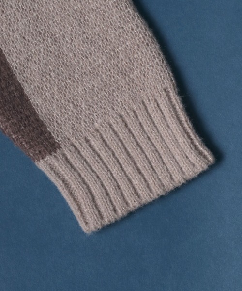 ANPAS（アンパス）の「Color Switching Design Knit Pullover/切り替え オーバーサイズ ニット プルオーバー（ニット/セーター・メンズ・ブラック系その他2/ブラック系その他3/ベージュ系その他2/ブルー系その他2/ブラック系その他/グレー系その他/ベージュ系その他/グリーン系その他/ブルー系その他/レッド系その他・M/L）」の13枚目の写真