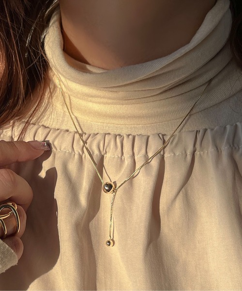 アクセサリー Y ハート×ハートスライドネックレス | AND ON JIONE STORE